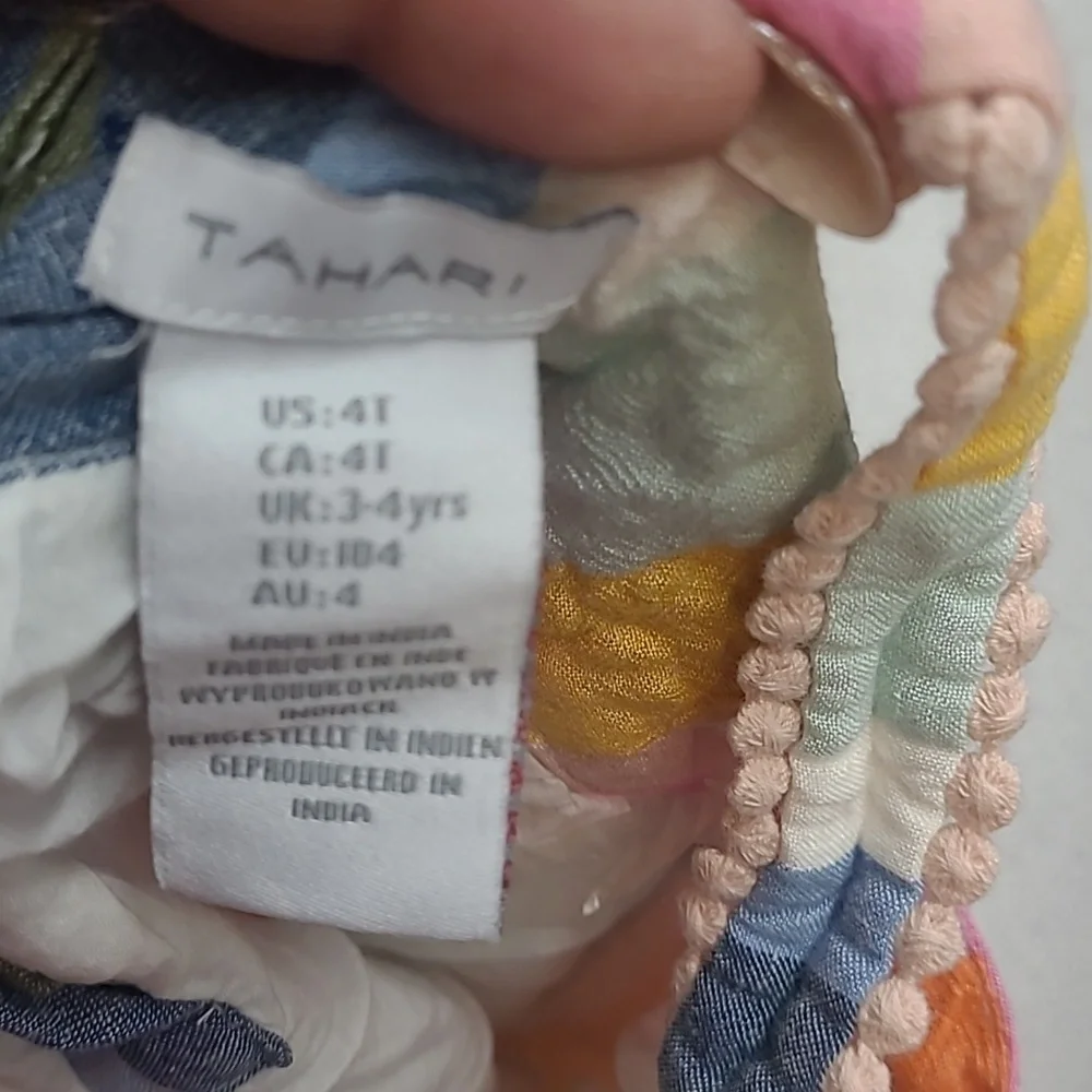 Tahari Multicolored Striped Kids Dress Size 4T